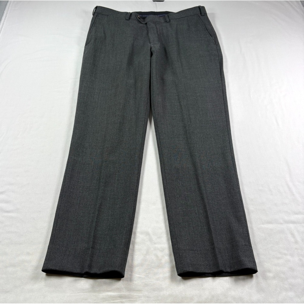 Suitsupply Traveler Pants Mens 34x28 Gray Wool Dress Slacks